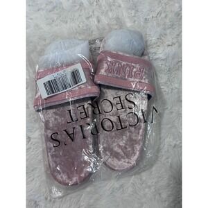 Victoria's Secret PINK Velvet Slide Slippers Rose Pink US Large L NWT
